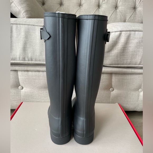 hunter original tour foldable tall rain boots black size 7 - Picture 2 of 4